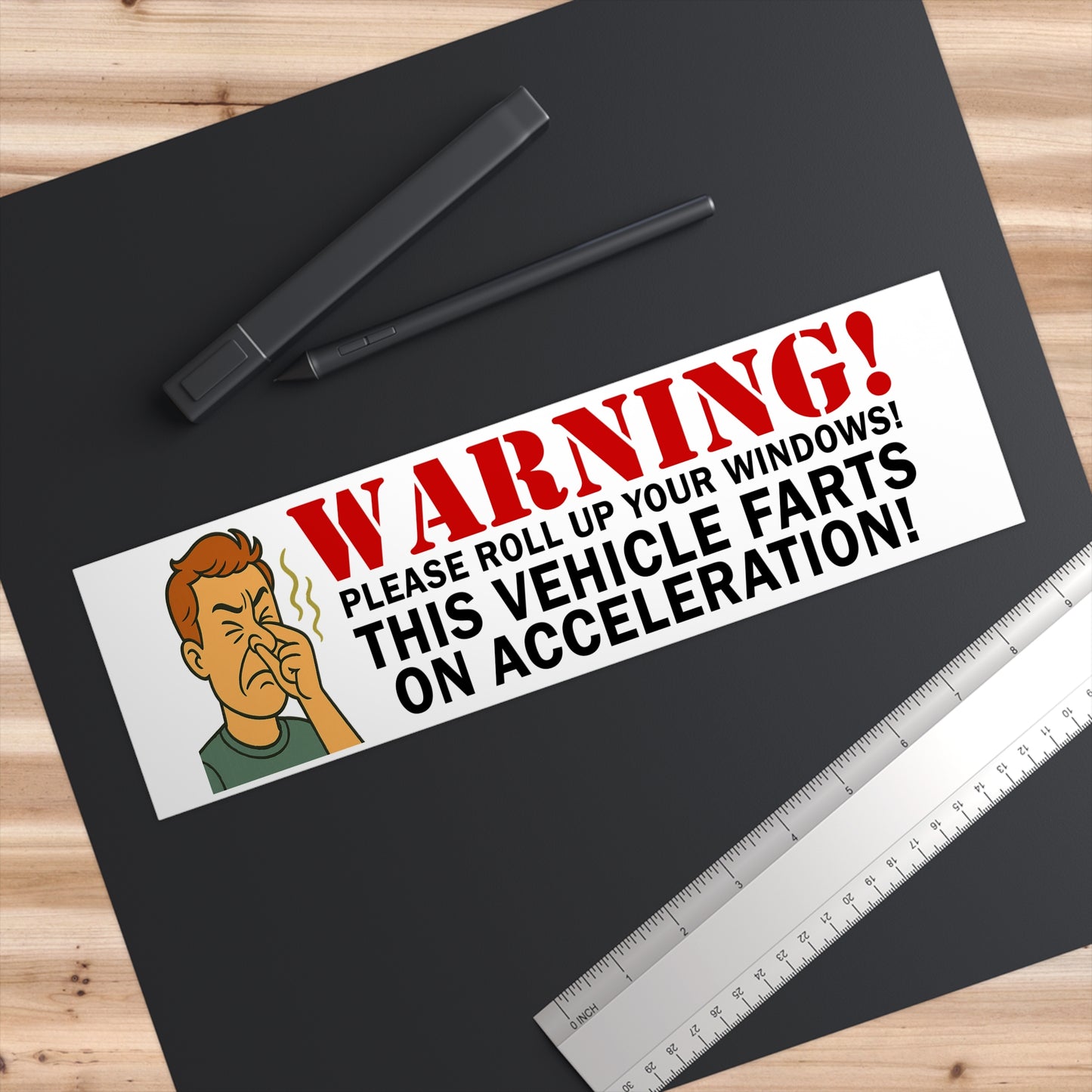 Funny Vehicle Bumper Sticker - "WARNING! This Vehicle Farts on Acceleration"